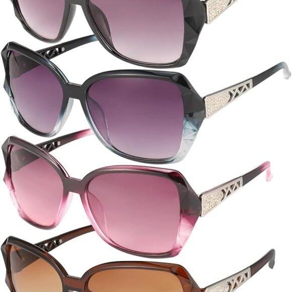 4 Pcs Women Large Sunglasses, UV 400 Glasses Oversized Polarized Sunglasses main image 4
